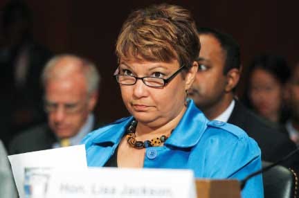 Environmental Protection Agency Administrator Lisa Jackson
testifies on Capitol Hill in Washington. President Barack Obama on
Friday ordered Jackson to withdraw a controversial proposed
regulation tightening health-based standards for smog, bowing to
the demands of congressional Republicans and some business
leaders.