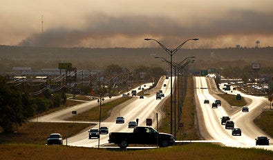 Already enduring a record-setting statewide drought, Texas is now battling a series of wildfires that have destroyed more than 1,000 homes, mostly near Austin.  Smoke from the biggest blaze loomed over the small town of Bastrop on Tuesday.