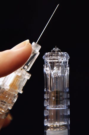 The Sanofi Pasteur Fluzone Intradermal, a new flu shot version hitting the market this fall, is less than a tenth of an inch long and is the first to work by injecting just into the skin. (The Associated Press)