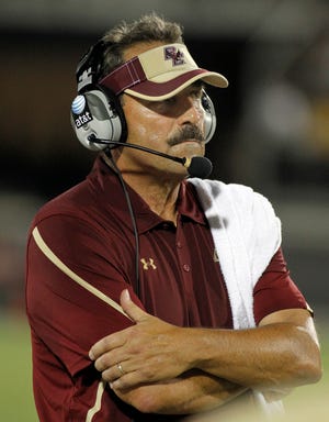 Boston College head coach Frank Spaziani watches play during the second half of an NCAA college football game against Central Florida on Saturday, Sept. 10, 2011, in Orlando, Fla. UCF won 30-3.