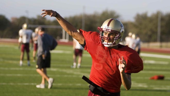 Rouse's growing pains are starting to pay off. Michael Botello, practicing Wednesday, has led his offense to a 2-1-1 record so far, after last year's 0-10 season.