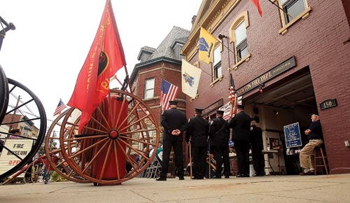 Photo by Sara Hudock-Cole/New Jersey Herald - The Newton Fire Department celebrates its 175th anniversary Saturday with a ceremony at the Fire Museum on Spring Street in Newton.