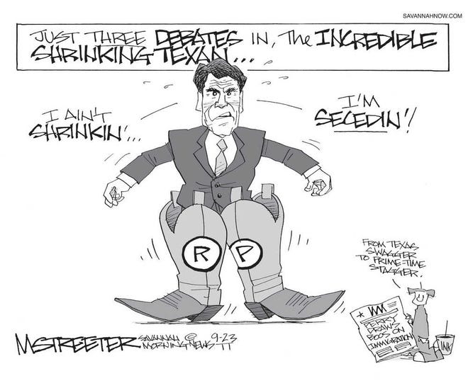 Streeter Cartoon: Bloom Comes Off the Rose of Texas