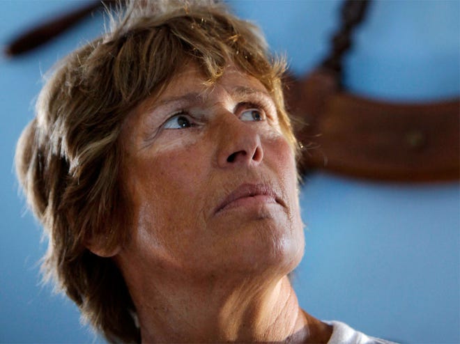 U.S. swimmer Diana Nyad gives a press conference to announce her swim from Cuba to Key West, Florida, in Havana, Cuba, Sept. 23. Endurance athlete Nyad is preparing for a second attempt to swim from Cuba to Florida and set a world record at the age of 62. The Los Angeles woman fell short in a previous attempt at the swim last month, calling it off after 29 hours in the water and about halfway through the 103-mile (166-kilometer) journey. (The Associated Press)