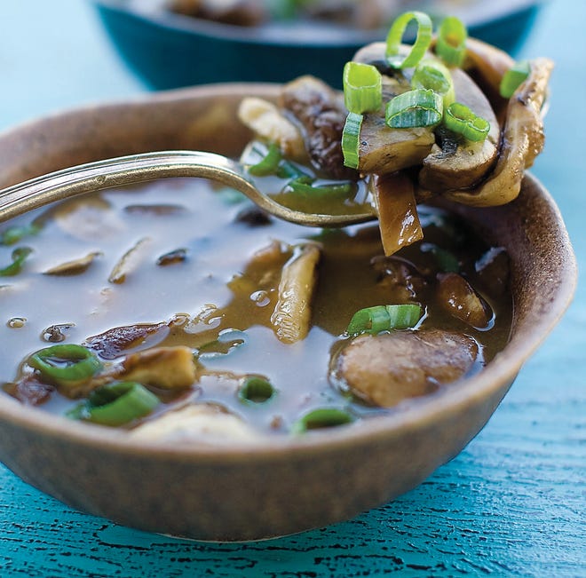 AP Photo/Matthew Mead 
This recipe for mushroom and miso soup is a quick and healthy meal.
