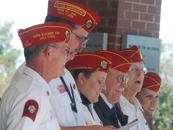 In this April 4, 2009 file photo, the Ocala Marion County Veterans Memorial Park served as the host location for a Quarterly Memorial - an event where the Marine Corps League conducted a roll call of honored dead.
