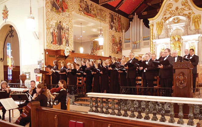 The St. Augustine Community Chorus is shown in this photo performing in the Cathedral-Basilica of St. Augustine. The chorus is seeking new members and will have the first rehearsal on Oct. 4.