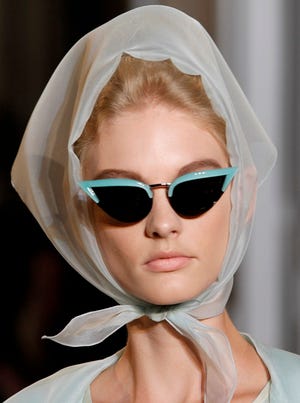 A models wears a creation by Italian fashion designer Marco Zanini for Rochas spring-summer 2012 ready-to-wear collection presented Wednesday in Paris. (The Associated Press)