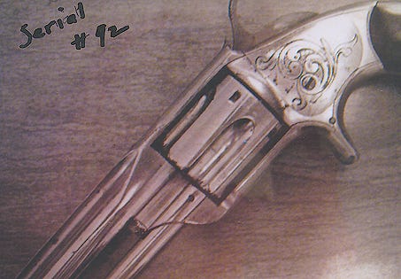 A file photo of the one of the antique revolved that has gone missing from the Weller Library Museum. This one is Serial No. 92.