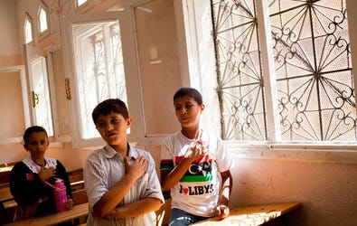Children attended an informal class in the Abu Salim neighborhood of Tripoli, Libya, on Tuesday.