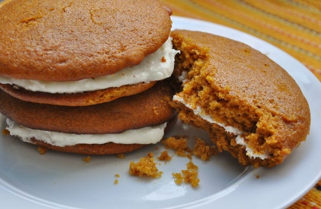 Pumpkin whoopie pies are easy to make and fun to eat.