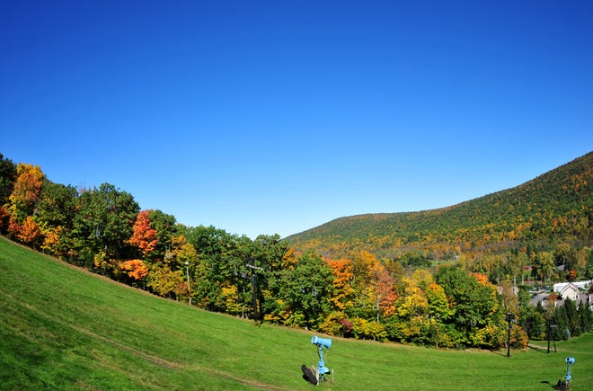Fall foliage over the Bristol hills on Saturday October 9, 2010.
