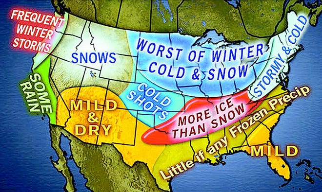 The 2011-12 winter highlights map from Accuweather.