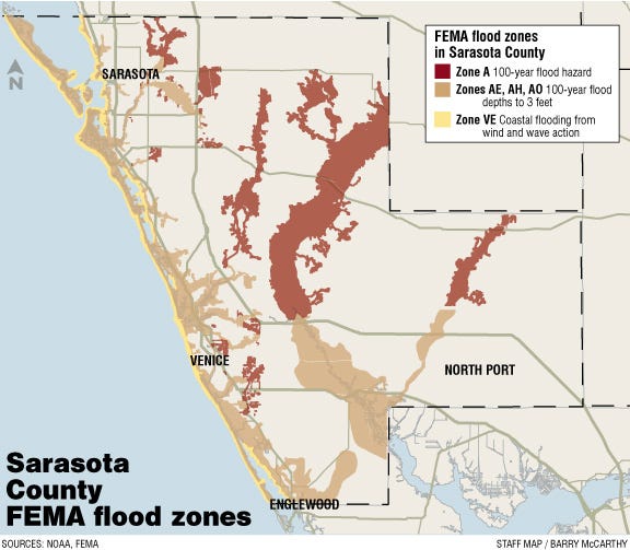 Sarasota County Flood Zone Map Map Sarasota County Fema Flood Zones