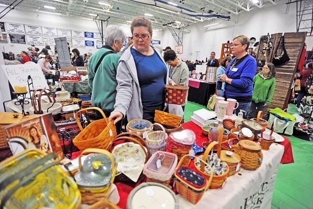 Monika O'Clair/Citizen photos
Pauline Carlton, of Somersworth, shops for baskets during the 17th annual Harvest Craft Fair in Somersworth Saturday morning.