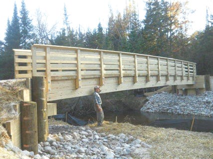The Hiawatha Shore-to-Shore chapter of the North Country Trail and the USFS will celebrating the completion of a new foot bridge over the Carp River west of M-123 on Saturday, November 5.