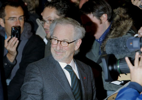 Steven Spielberg arrives at the world premiere of 
         The Adventures of Tintin in Paris.
