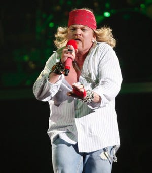 Axl Rose leads a refurbished Guns N’ Roses into the Izod
Center.