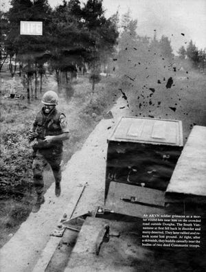 This Life Magazine photo owned by the Ripley family was taken just north of the Dong Ha Bridge in Vietnam in 1972.