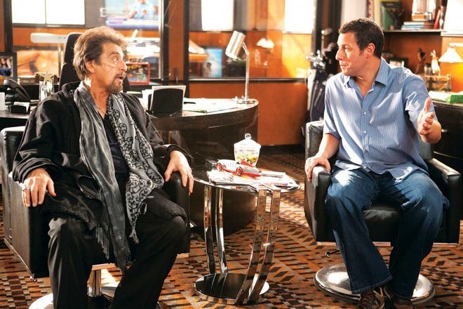 Al Pacino (left) and Adam Sandler are shown in ‘Jack and Jill.’
Pacino plays an exaggerated version of himself in the comedy.