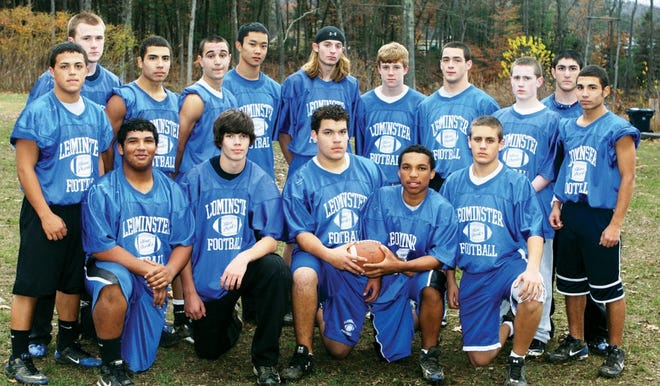 The Leominster JV defense is lead by (front row, left to right) Kedrich Gonzalez, Justin Donahue, Kevin Alamo, Zach Riley, Nick Cordio (back row, left to right) Robert Melendez, Nick Tobin, Kenny Delgado, Jake Allain, Vinh Doan, Keenan Vella, Tyler Vaillette, Matt Banchs, Ryan Milano, Joe Rydzefski and Hector Delgado. The defense has allowed a total of only 61 points in its nine games this season. PHOTOGRAPHY BY VINCENT APOLLONIO