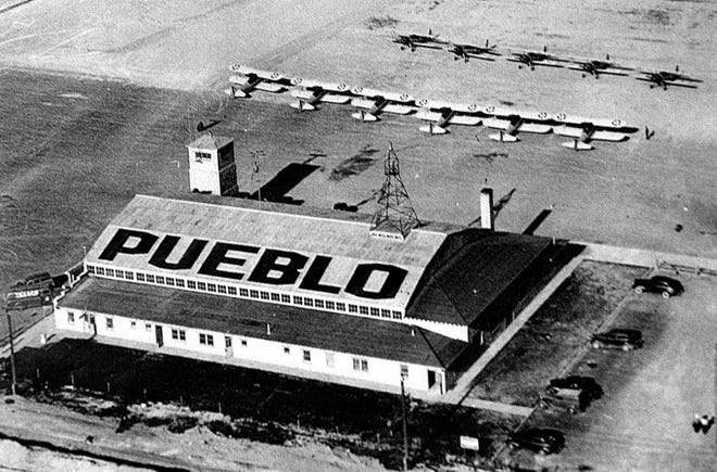 The Pueblo Airport, which is now Prairie Avenue and the Sunset
Park area, on May 16, 1941.
