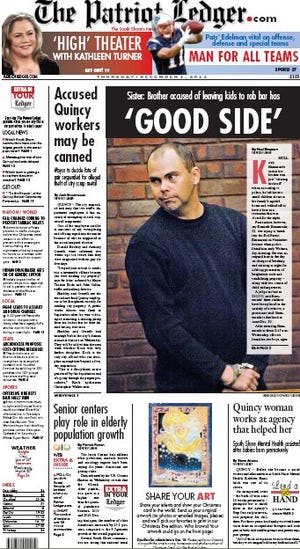 The Patriot Ledger front page for Thursday, Dec. 1, 2011