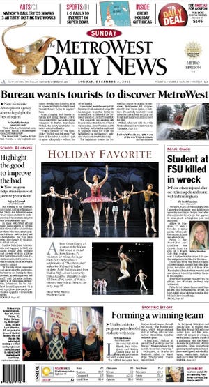 The front page of the MetroWest Daily News for 12/4/11