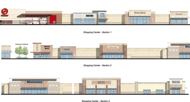 Renderings of a possible downtown East Peoria shopping center
