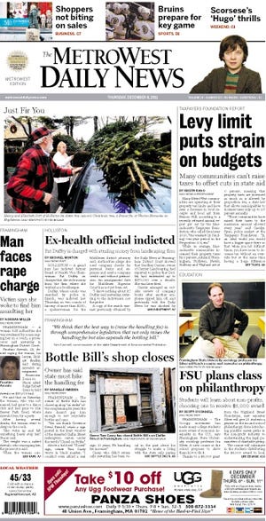Front page for MetroWest Daily news for 12/8/2011.
