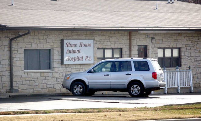 Stone House Animal Hospital, 1010 S.W. Fairlawn, will remain open while its owner, Darrell Carder, is suspended.