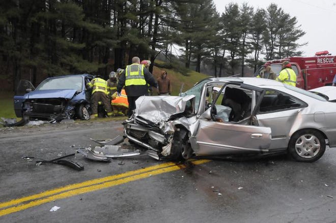 State police, fire departments and other emergency personnel responded to a two-car accident this morning on County Route 114 in the Town of Howard.