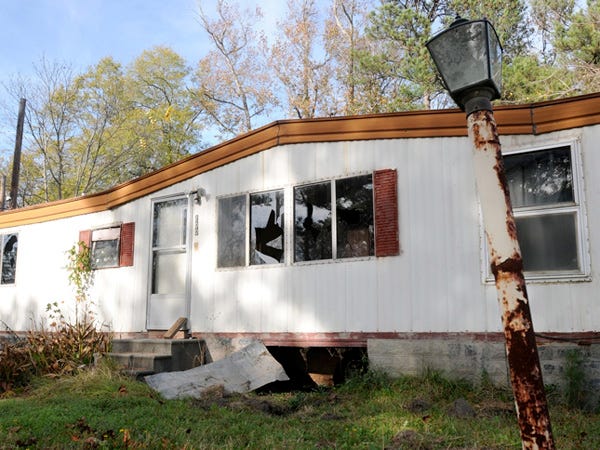 This abandoned mobile home is located on the 200 block of Old Fayetteville Road in Leland.