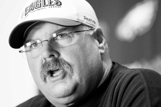 Philadelphia Eagles head coach Andy Reid speaks at their training facility on Dec. 14 in Philadelphia. Reid is one of six NFL coaches who may find themselves in the hot seat.