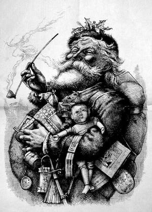 Thomas Nast’s classic version of Santa Claus, drawn in 1881 for Harper's Weekly.