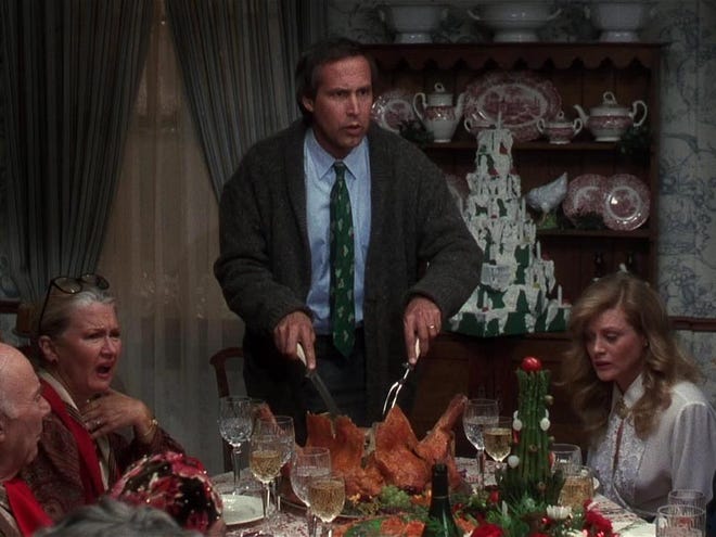Chevy Chase is shown in a scene from "National Lampoon's Christmas Vacation."