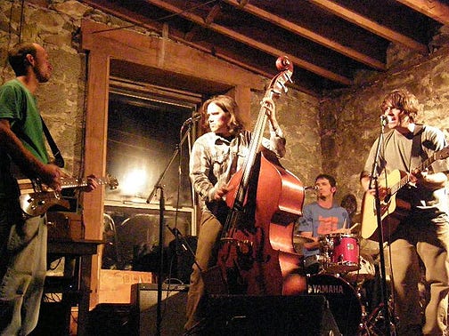 The Sundown Poachers play a show at the Callahan Grange. Catch the local band tonight at The Goat Tavern in Mount Shasta.