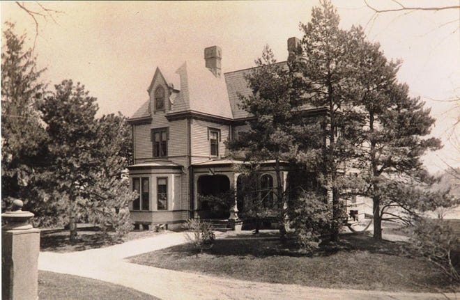The 1867 Francis Gould homestead, as it appeared at its original location at 190 Pleasant St. Photo circa 1885.