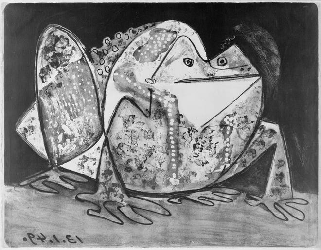 "Le Crapaud," Pablo Picasso (Spanish (worked in France), 1881-1973)
January 13, 1949
Lithograph on zinc plate
Museum of Fine Arts, Boston. Lee M. Friedman Fund
c 2011 Estate of Pablo Picasso / Artists Rights Society (ARS), New York.
Photograph c Museum of Fine Arts, Boston