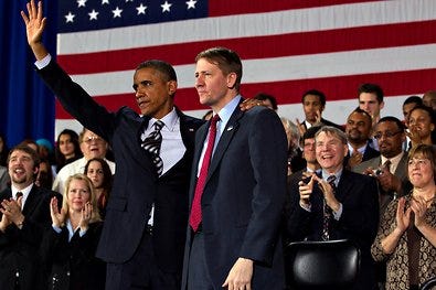 President Obama in Shaker Heights, Ohio, with Richard Cordray, whom he appointed Wednesday to lead the Consumer Financial Protection Bureau.