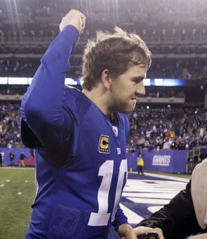 With a failing running game, the Giants have had to rely on quarterback Eli Manning’s arm.