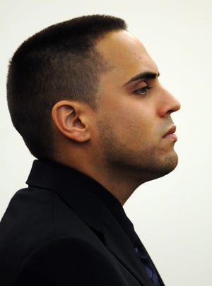 Angel Ortiz of Chelsea is arraigned on rape charges yesterday in Worcester Superior Court.