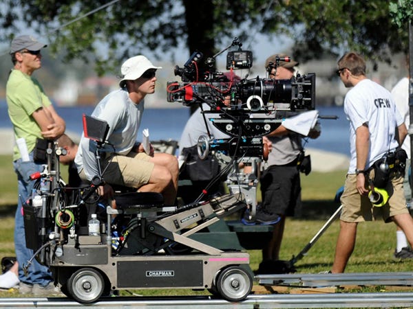 The crew of One Tree Hill films a scene in Battleship Park along the Cape Fear River in Wilmington on October 27, 2011. The show is in the process of filming the ninth and final season.