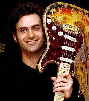 Dweezil Zappa, shown in this photo, and other artists playing Fender instruments, will perform March 16 in the St. Augustine Amphitheatre as part of the Hendrix Experience 2012 Tour.