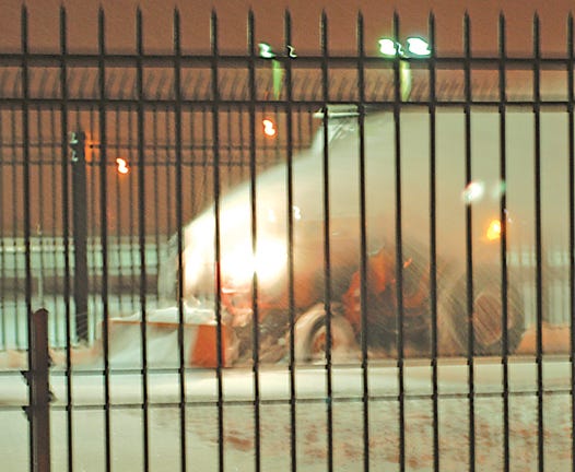 Employees at the Soo Locks were busy this morning, plowing and shoveling the 7.2 inches of snowfall that Sault Ste. Marie received Thursday evening and early this morning.