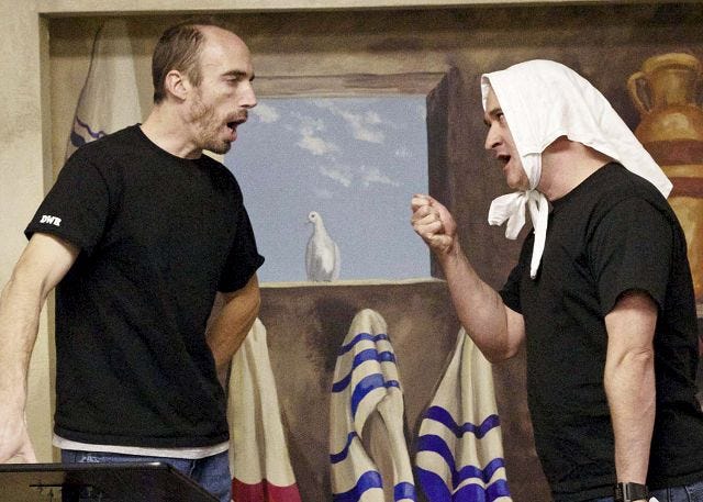 Matthew Gaskell and Shawn Crapo in "All Goats Lead to Rome." One of six shows featured in this year's performance.