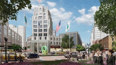 The future of Quincy Square as envisioned by proponents of a $1.6 billion redevelopment of downtown Quincy.