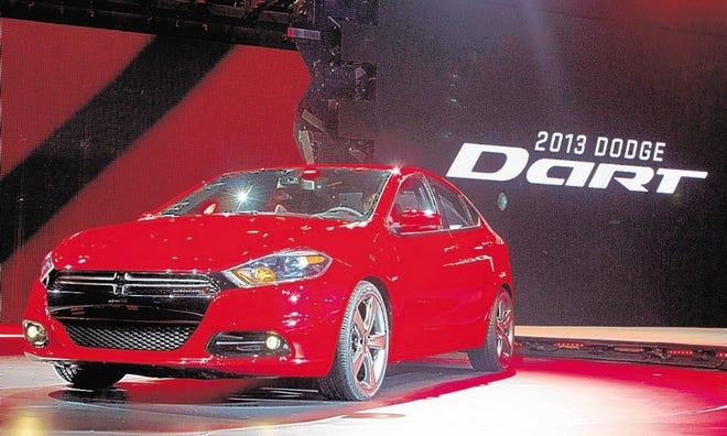 The 2013 Dodge Dart is unveiled at the North American International Auto Show, Monday, Jan. 9, 2012, in Detroit, Mich. (AP Photo/Tony Ding)