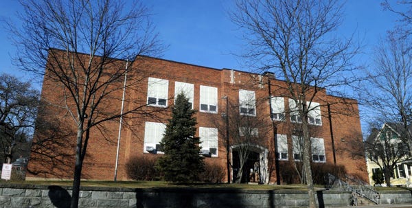 Stroudsburg School Board members will discuss the possibility of closing Ramsey Elementary School, shown here on Monday, January 16, 2012. The site of the school, on Thomas Street in Stroudsburg, was home to Stroudsburg High School until it burned in 1927.
