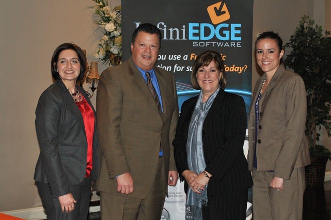 Pictured are Ascension Chamber of Commerce 2012 Chairman of the Board Czarina Walker, Chris Ferrara, Ascension Chamber of Commerce President/CEO Sherrie Despino, and Chief Operating Officer at InfiniEDGE Software Natalie Noel. InfiniEDGE was the luncheon sponsor.
